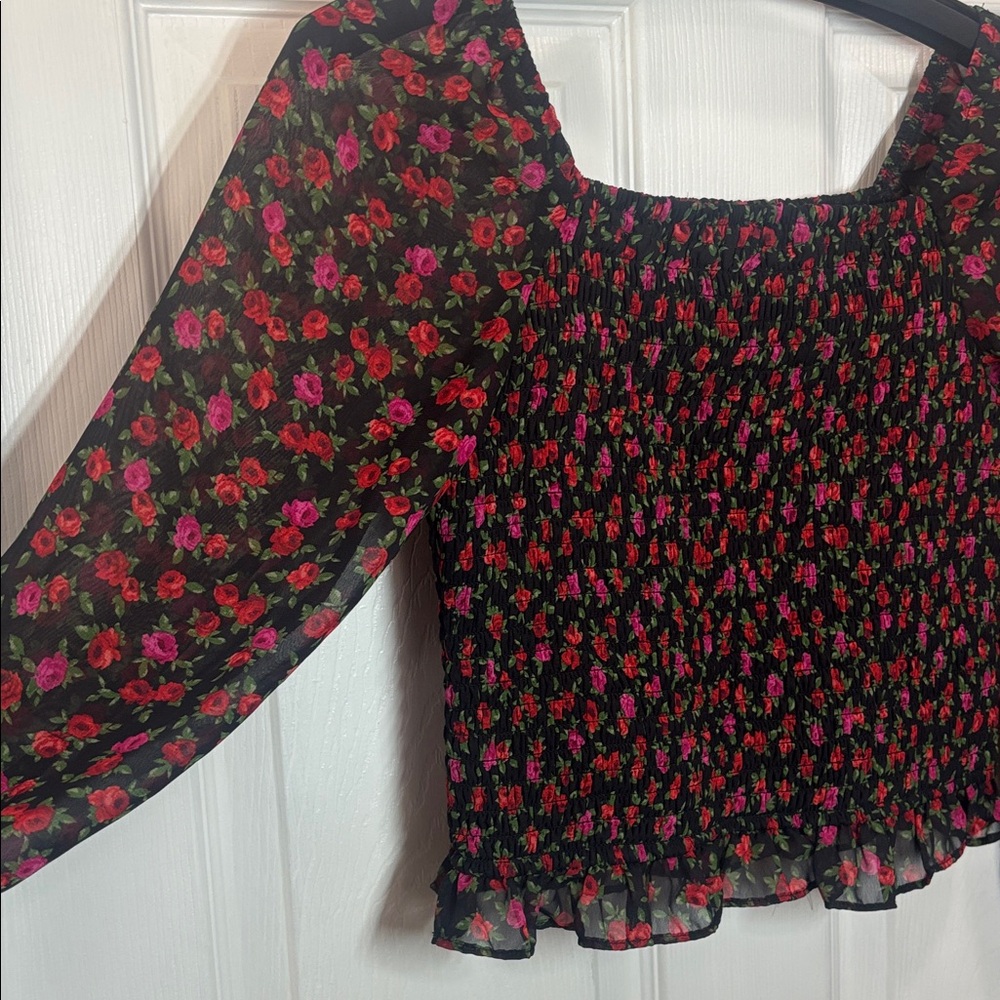 Art Class- Girls Floral Smocked Top- Sz 16/18 XXL
